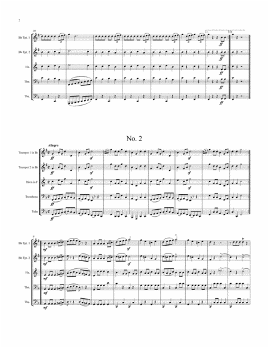 2 Military Marches 2 Military Marches Brass Quintet scores gallery preview page 3