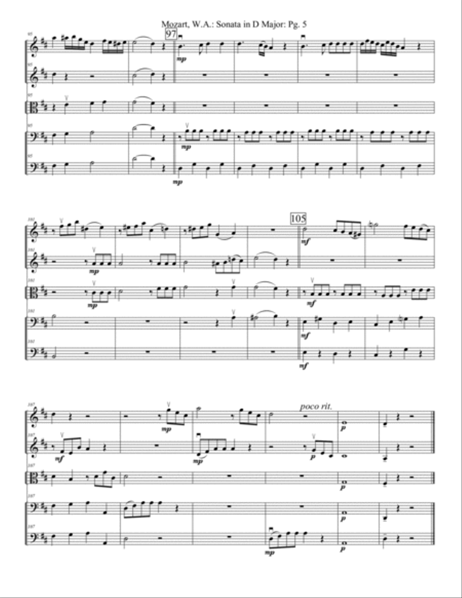 Sonata in D Major K.570 String Orchestra scores gallery preview page 5