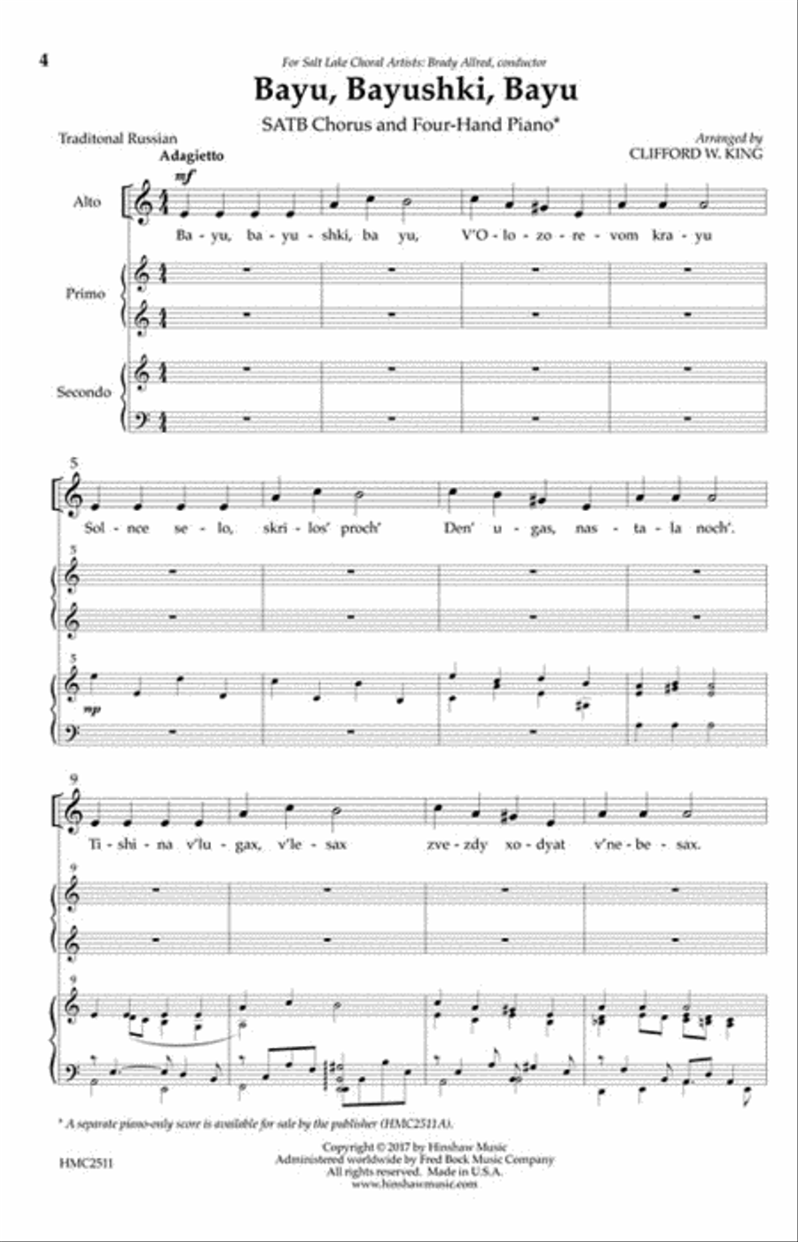Bayu, Bayushki, Bayu 4-Part scores gallery preview page 2