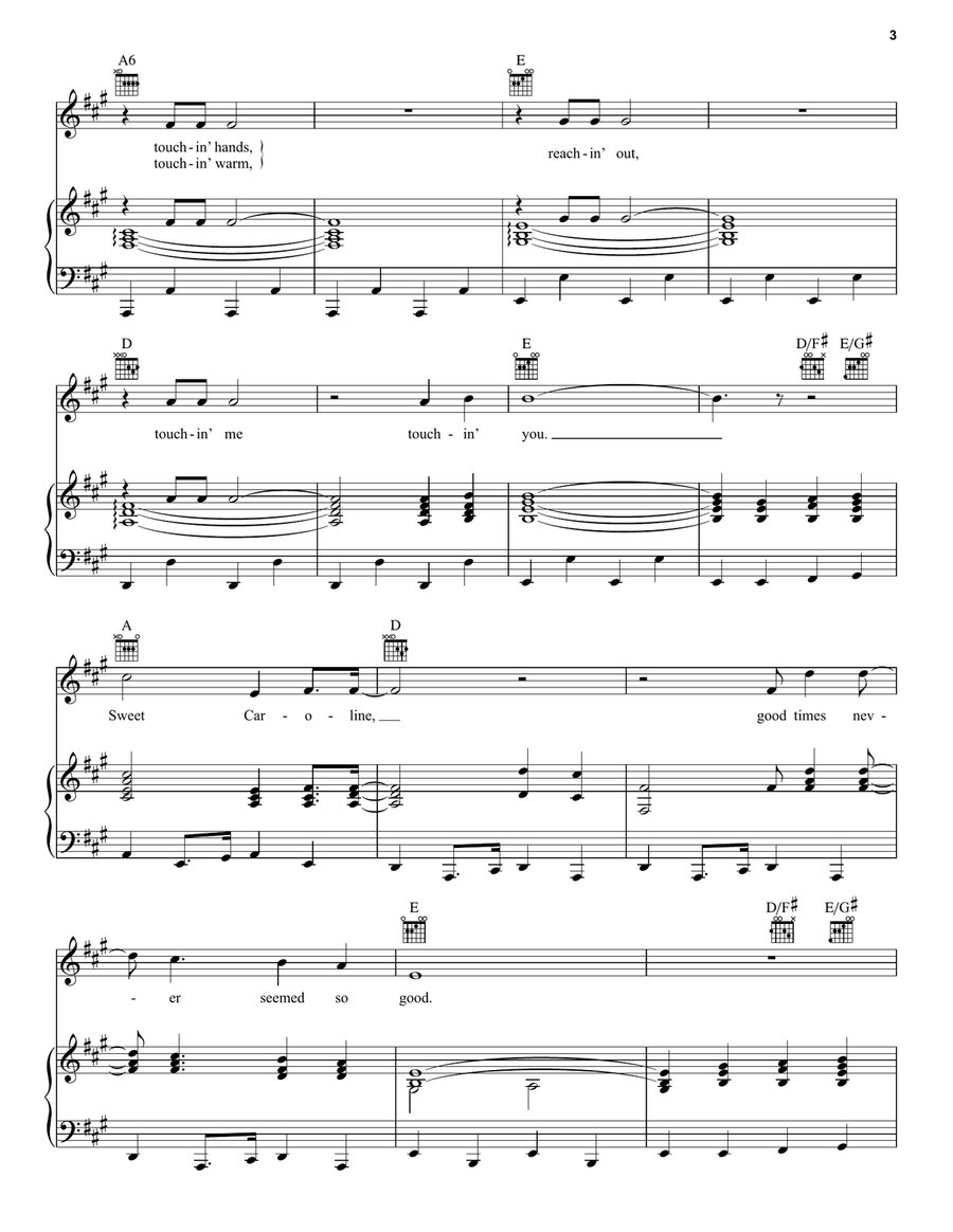 Sweet Caroline Sweet Caroline Acoustic Guitar scores gallery preview page 3