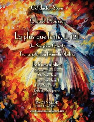 Book cover for Debussy – La plus que lente (for Saxophone Quintet SATTB)