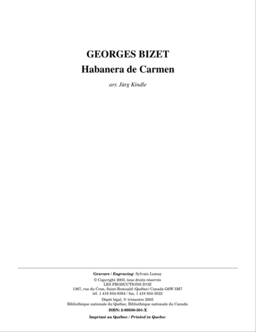 Habanera de Carmen Classical Guitar scores gallery preview page 1