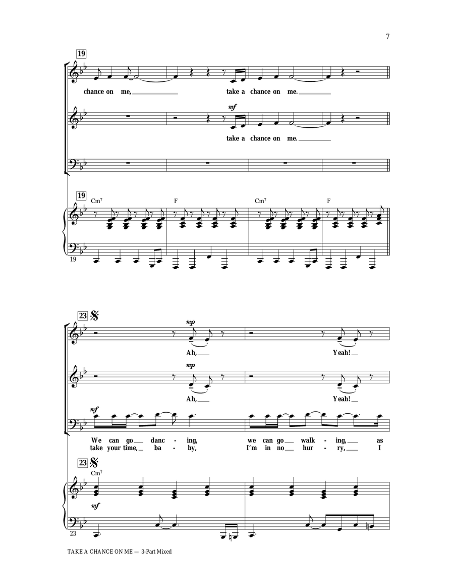 Take A Chance On Me 3-Part scores gallery preview page 5