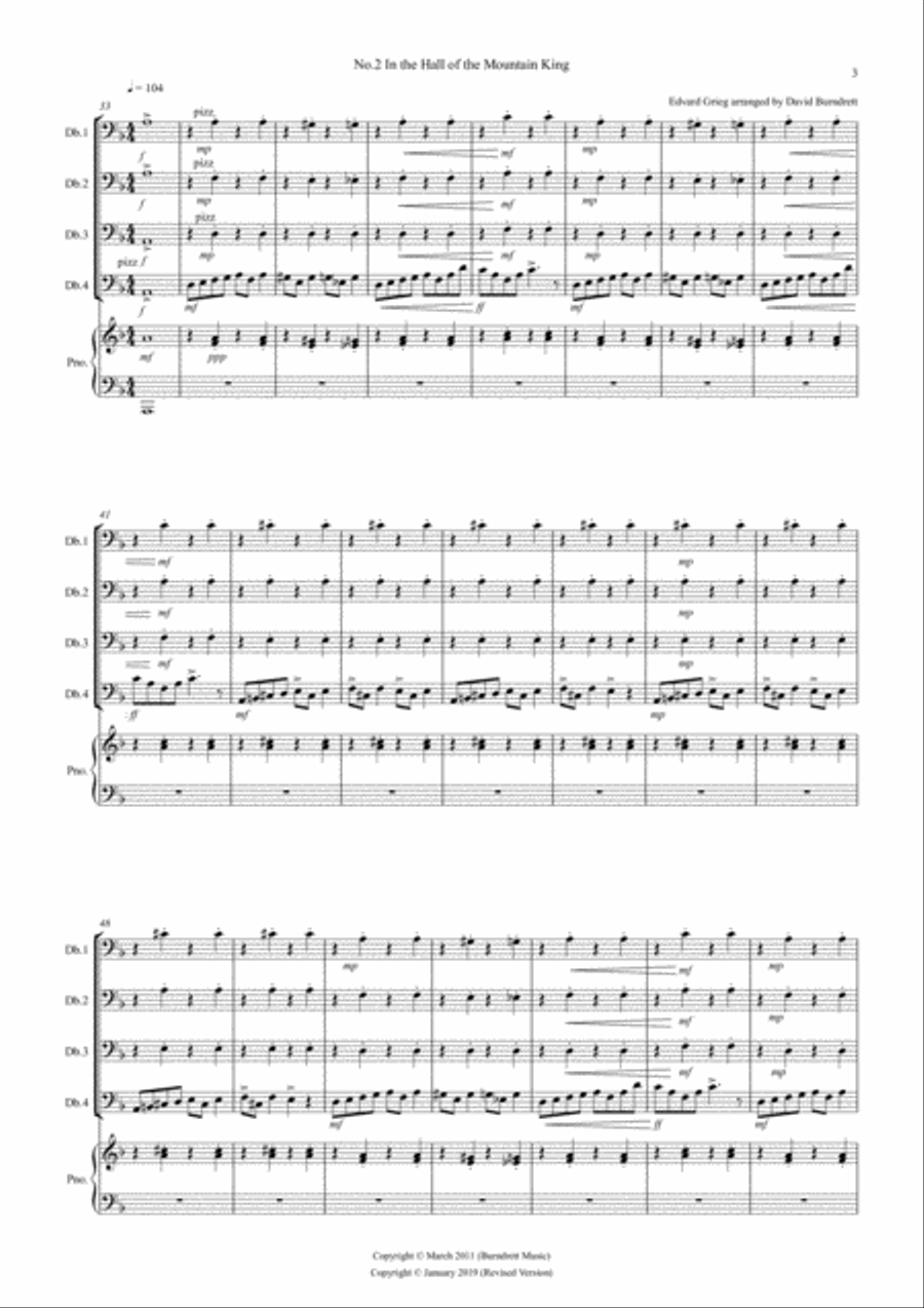 2 Classical Favourites for Double Bass Quartet (volume one) Double Bass scores gallery preview page 3