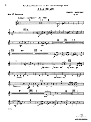 Alarums, Op. 27: 4th B-flat Trumpet