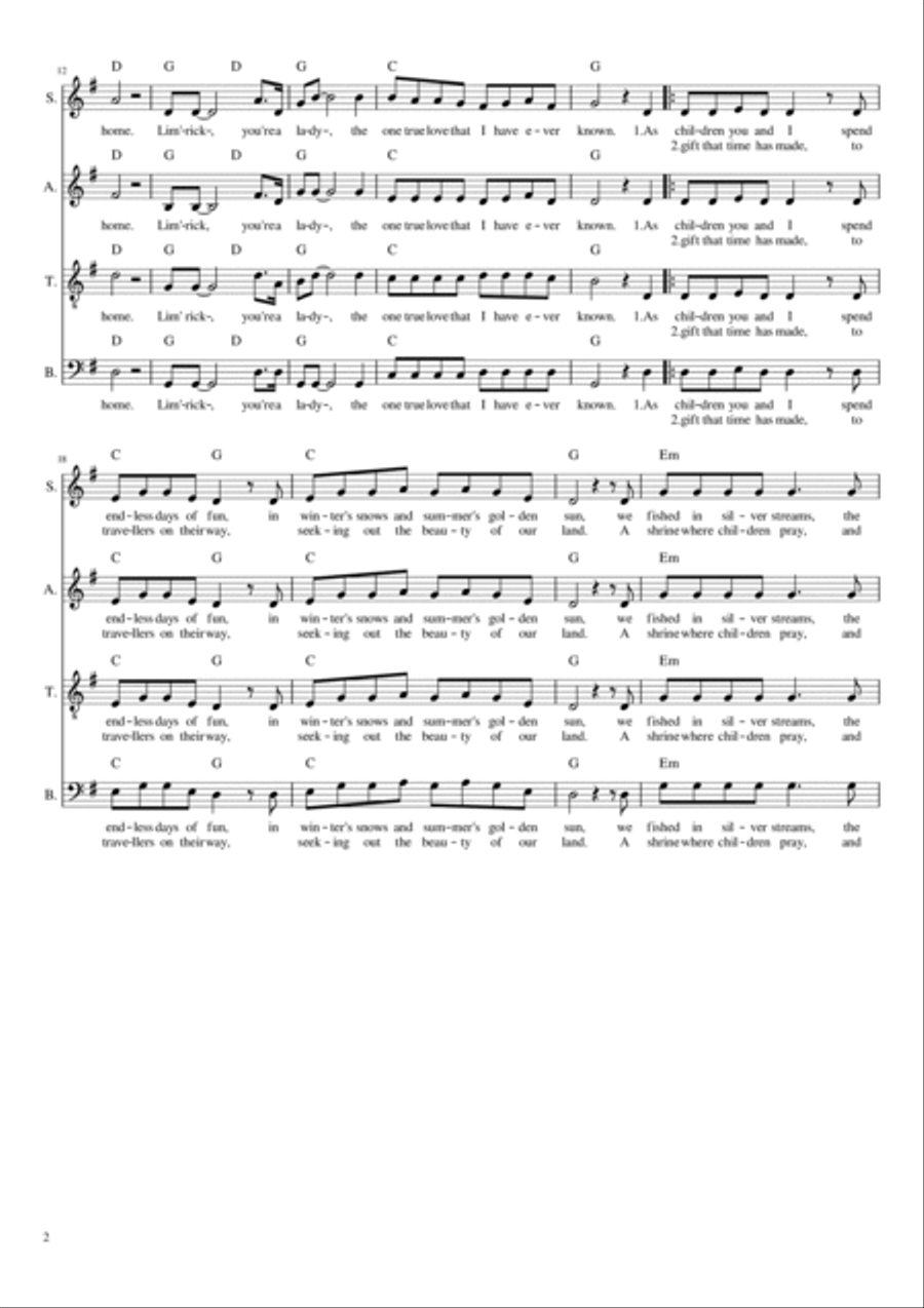Limerick You're A Lady 4-Part scores gallery preview page 2