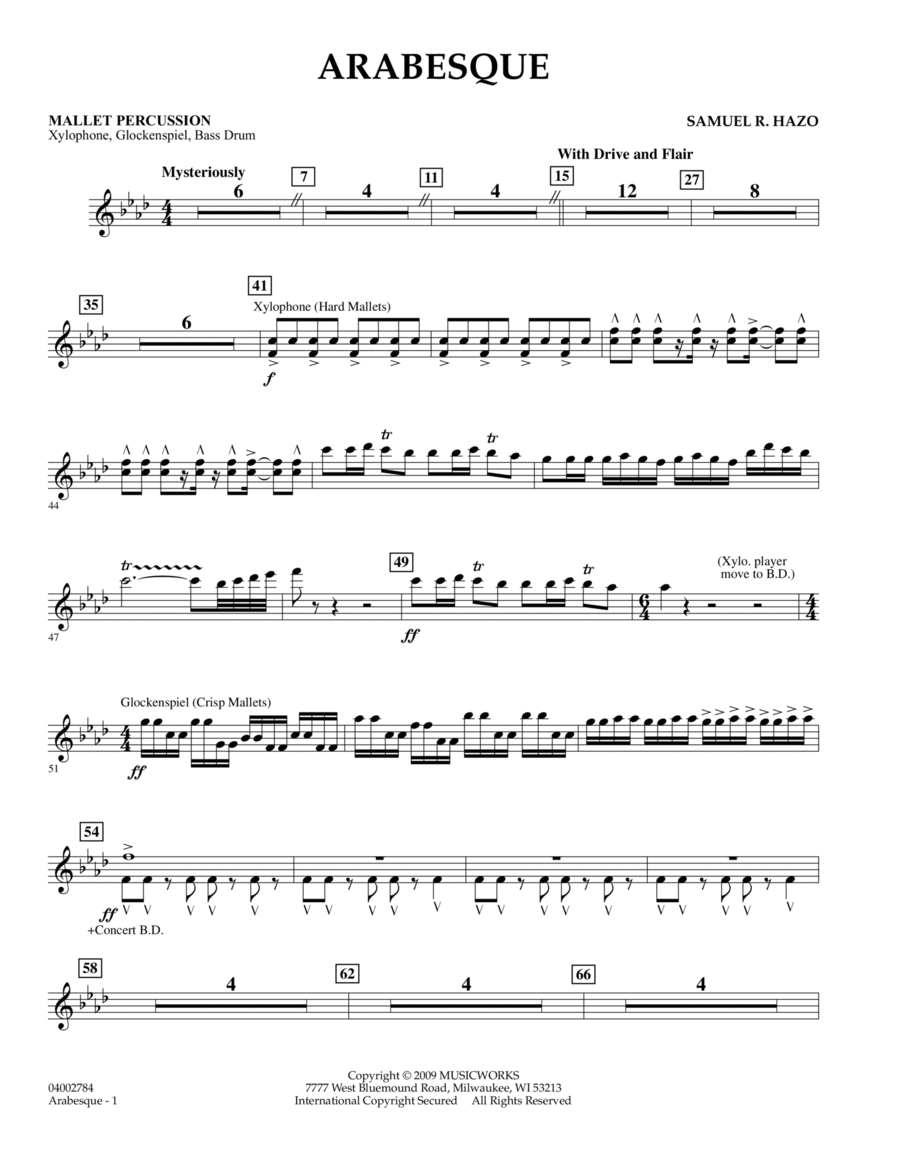 Arabesque - Mallet Percussion Concert Band scores gallery preview page 1