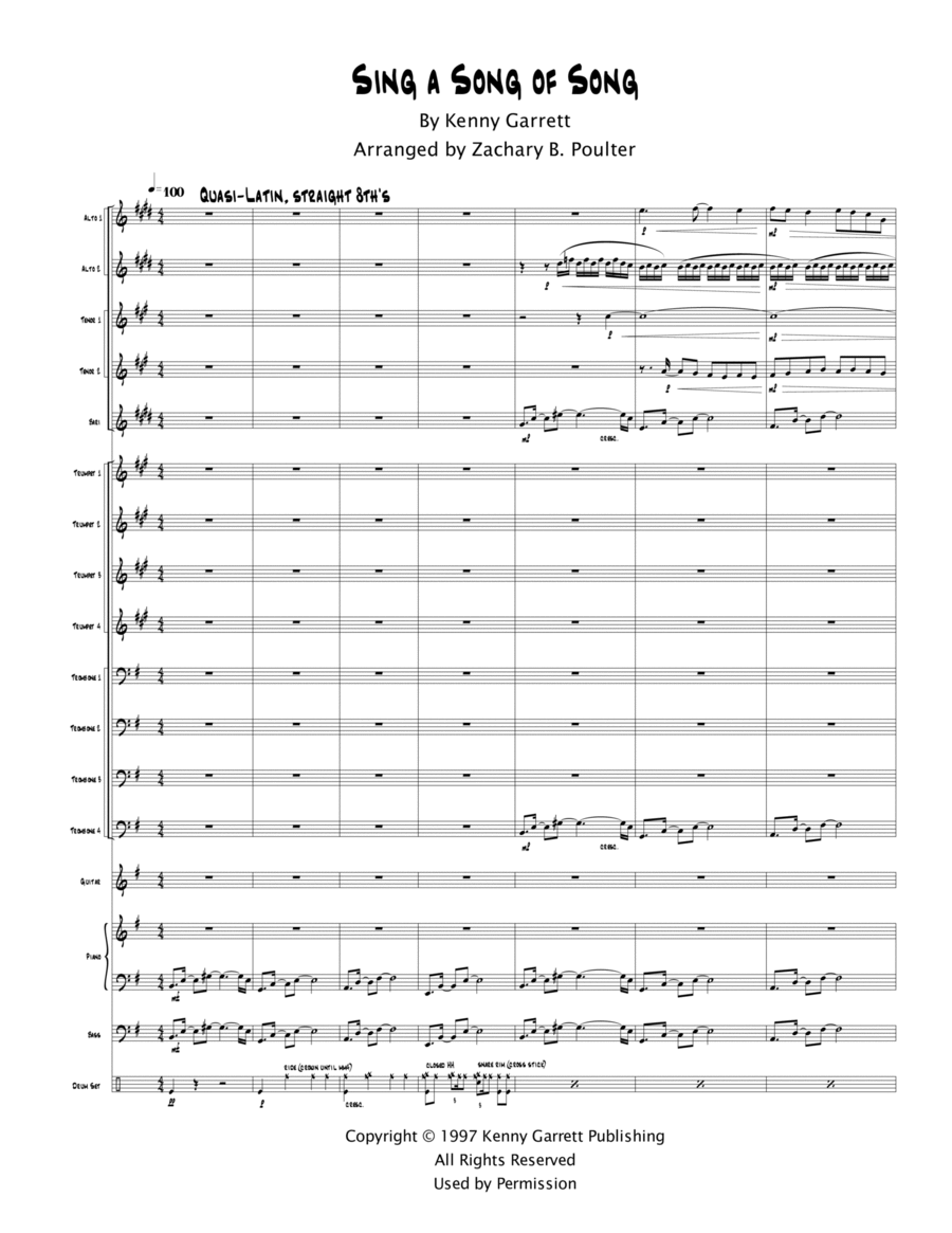 Sing A Song Of Song Jazz Ensemble scores gallery preview page 1