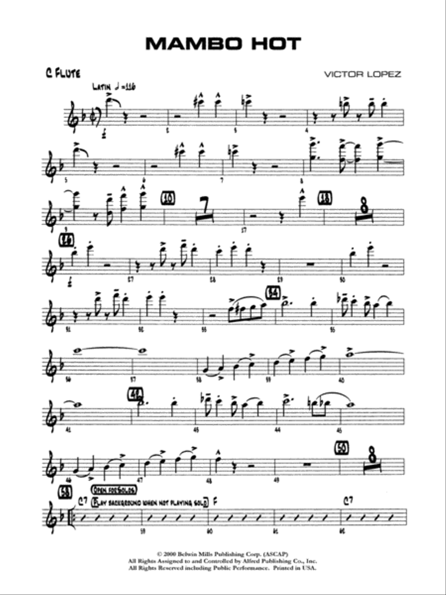 Mambo Hot: Flute Jazz Ensemble scores gallery preview page 1