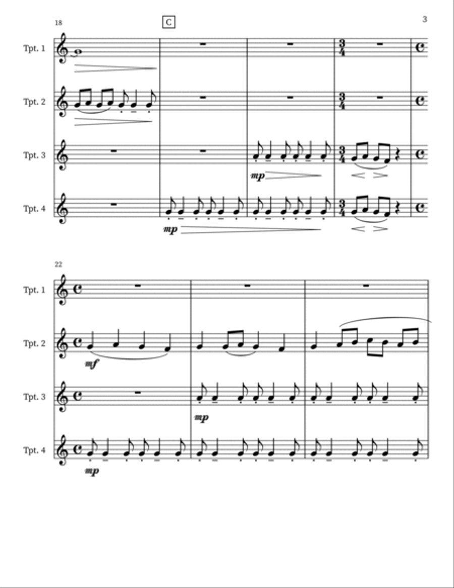 Pursuit of the Upward Way Brass Quartet scores gallery preview page 4