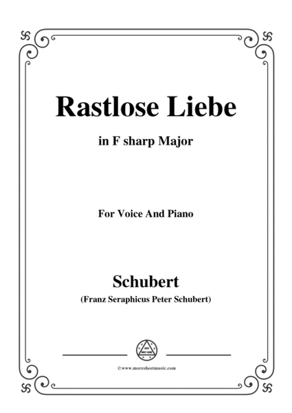 Schubert-Rastlose Liebe in F sharp Major , for Voice and Piano image number null