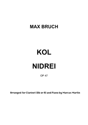 Book cover for Kol Nidrei arranged for Clarinet (Bb or A) and Piano