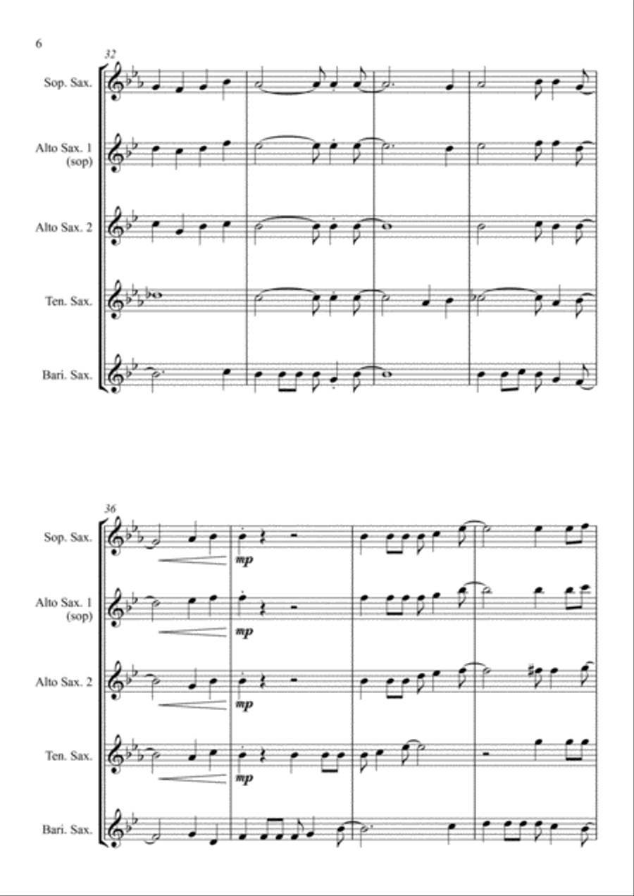 A Shining Light (This Little Light of Mine) - For Saxophone Quartet Saxophone Quartet scores gallery preview page 6