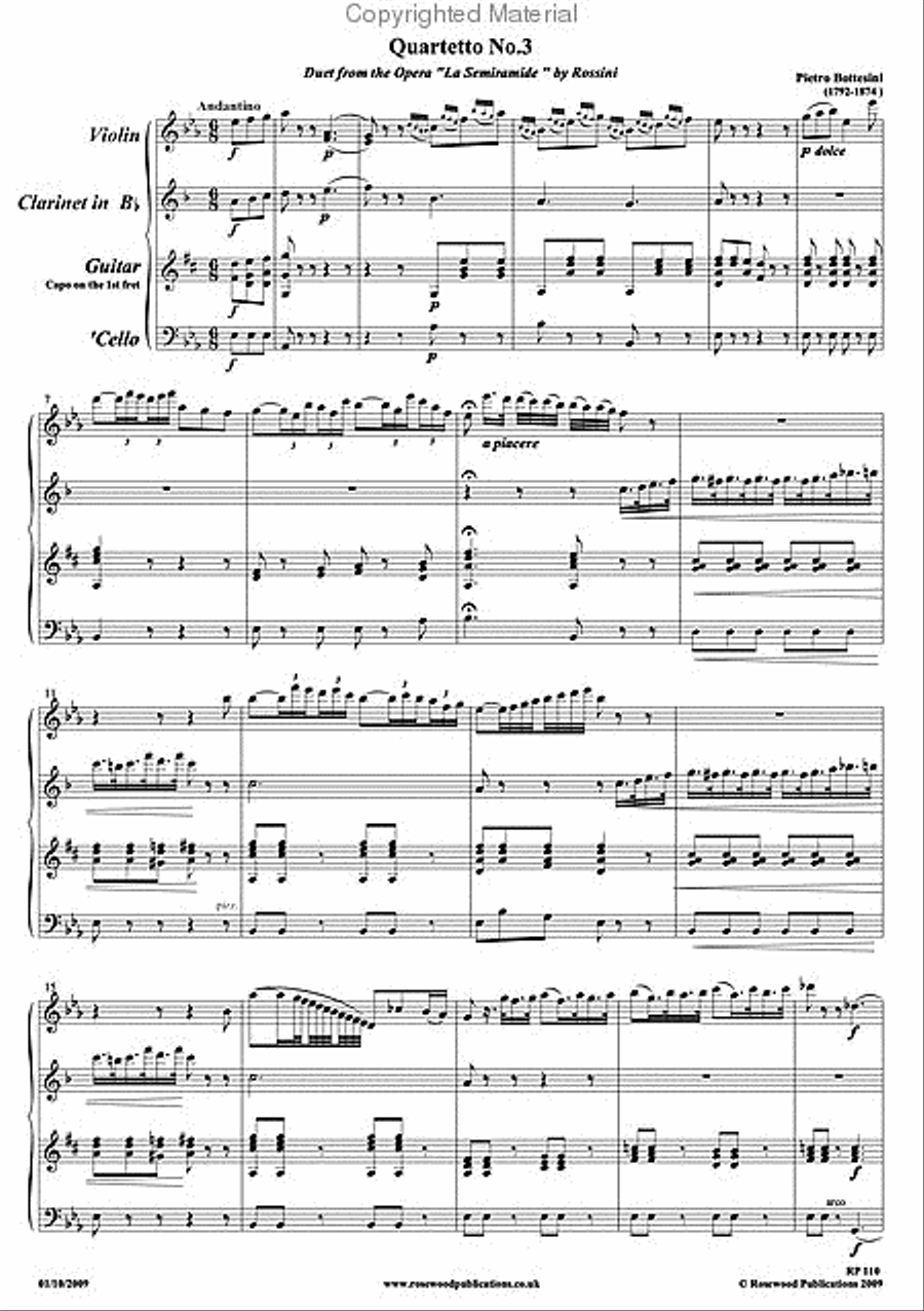 Quartet No. 3 Quartet No. 3 Clarinet scores gallery preview page 3