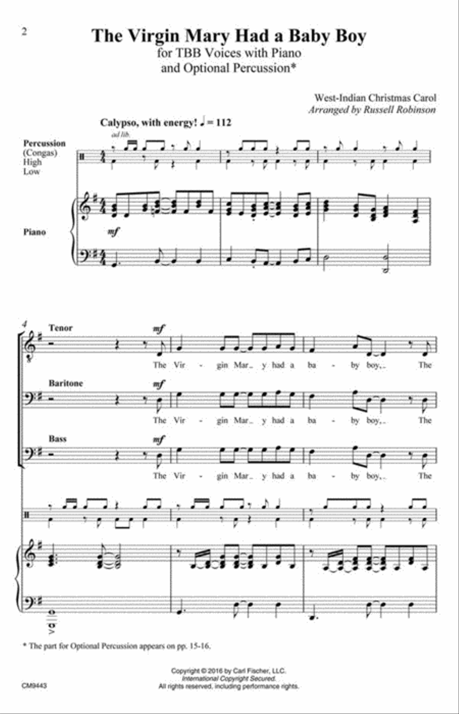 The Virgin Mary Had A Baby Boy 3-Part scores gallery preview page 2
