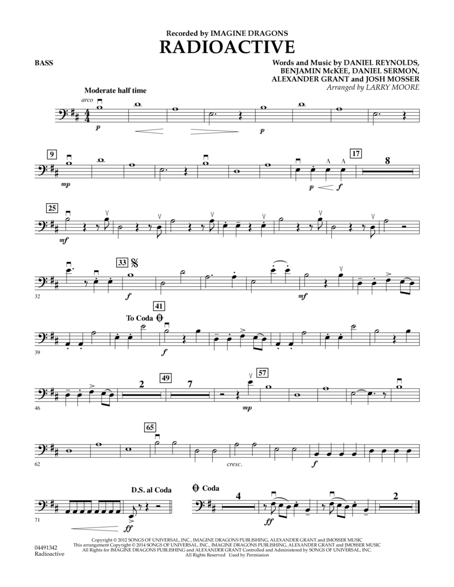 Radioactive - Bass Orchestra scores gallery preview page 1