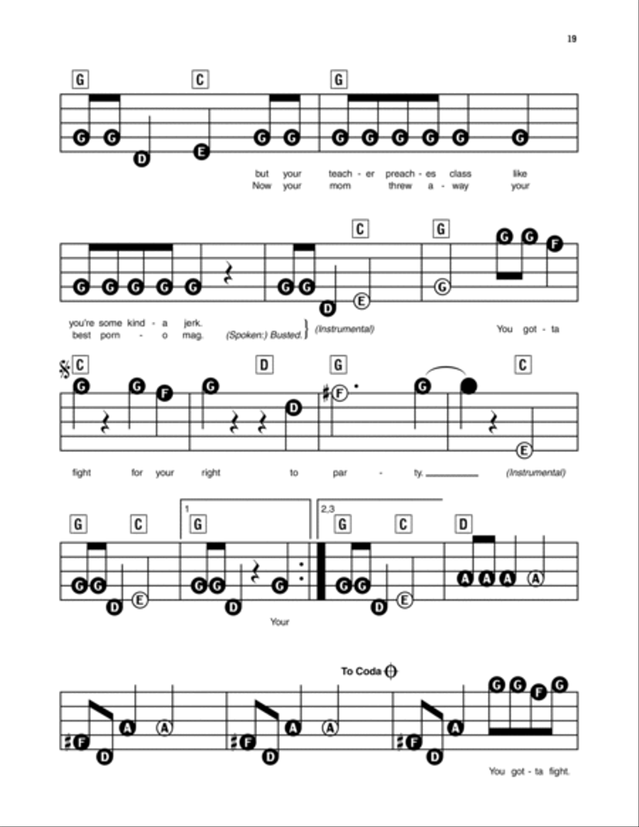 Fight For Your Right (To Party) Electronic Keyboard scores gallery preview page 2