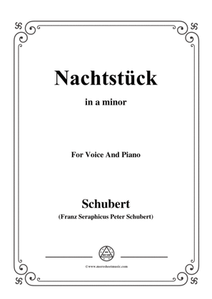 Book cover for Schubert-Nachtstück,Op.36 No.2,in a minor,for Voice&Piano