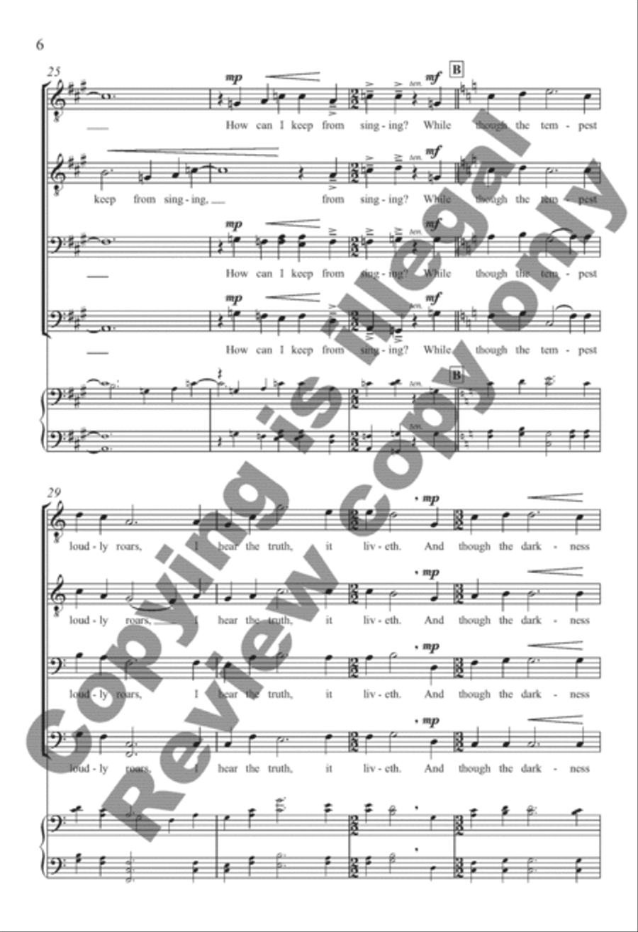 How Can I Keep From Singing? TTBB scores gallery preview page 14