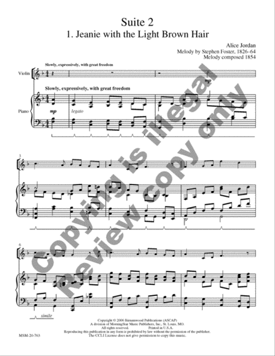 An American Suite for Violin and Piano Violin Solo scores gallery preview page 16