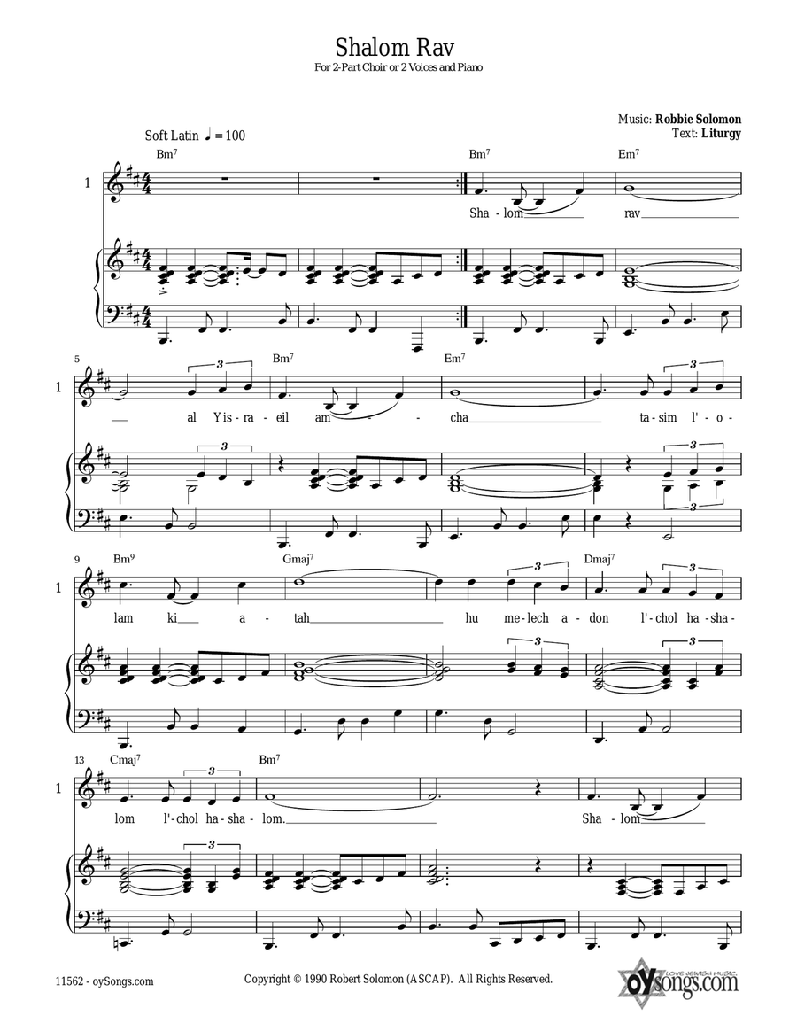 Shalom Rav 2-Part scores gallery preview page 1