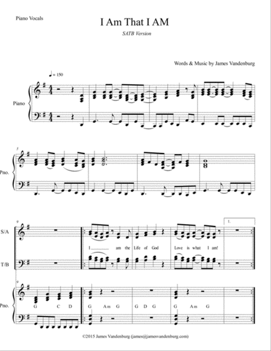 I Am That I Am 4-Part scores gallery preview page 1