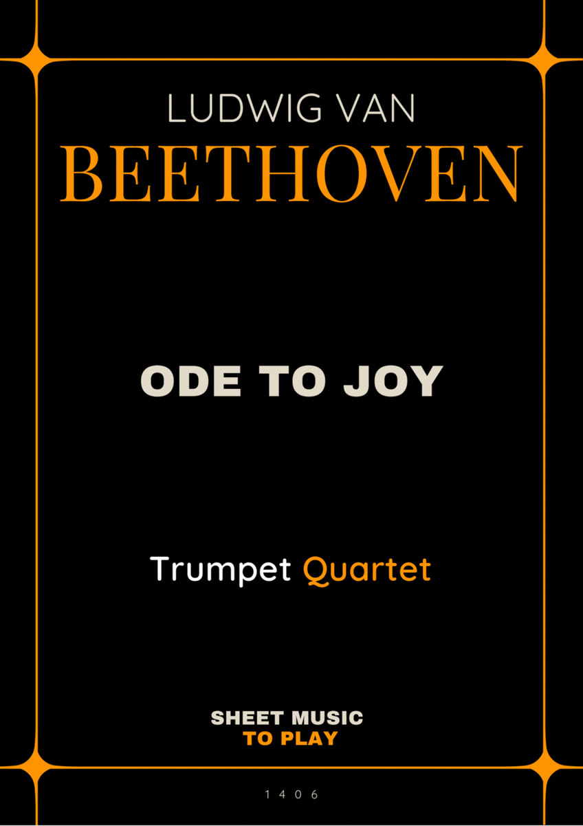 Ode To Joy - Easy Trumpet Quartet (Full Score and Parts) image number null