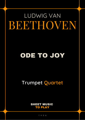 Ode To Joy - Easy Trumpet Quartet (Full Score and Parts)