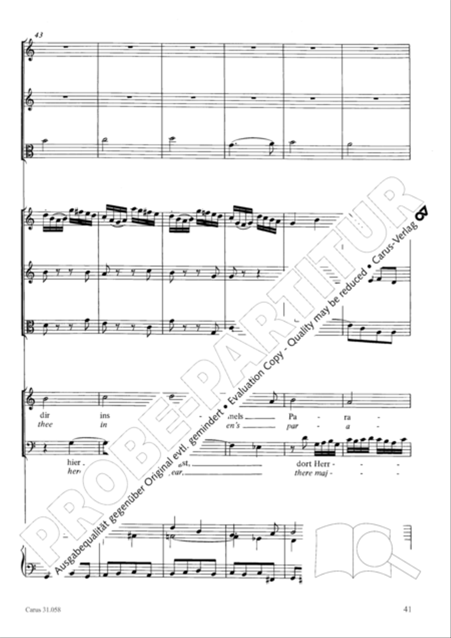 O God, what glut of care and pain (Ach Gott, wie manches Herzeleid) Orchestra scores gallery preview page 42