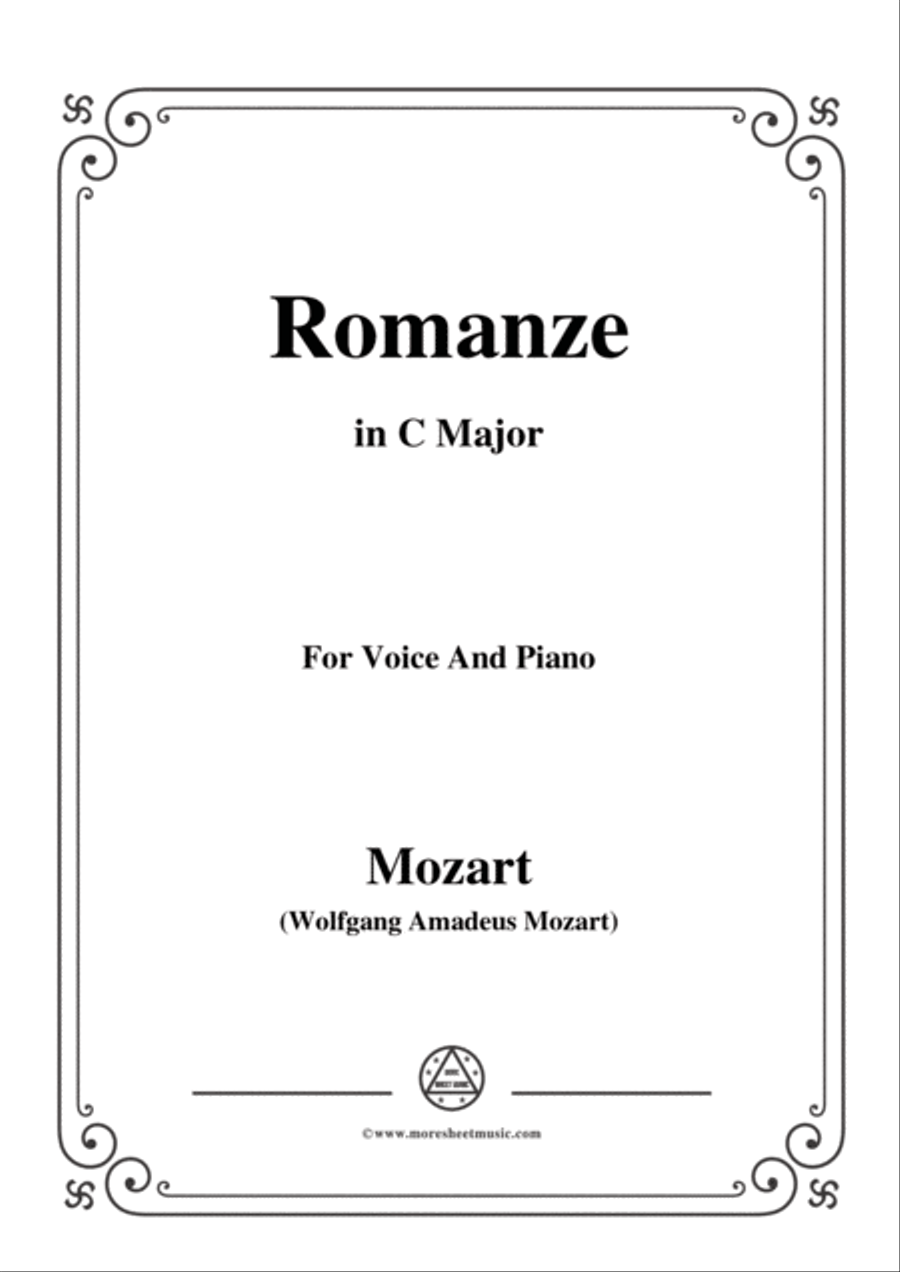 Mozart-Romanze,in C Major,for Voice and Piano Voice Solo scores gallery preview page 1