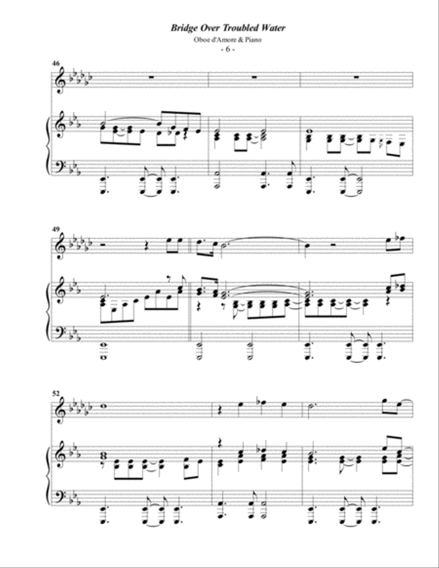 Bridge Over Troubled Water Piano scores gallery preview page 6