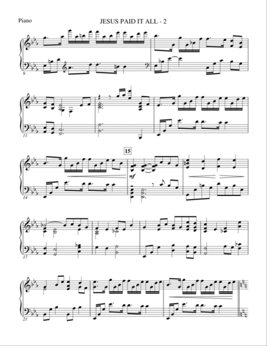 Jesus Paid It All - Piano Choir scores gallery preview page 2