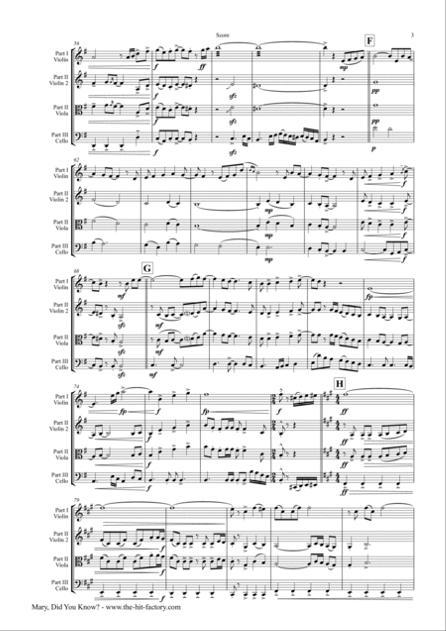 Mary, Did You Know? String Trio scores gallery preview page 3