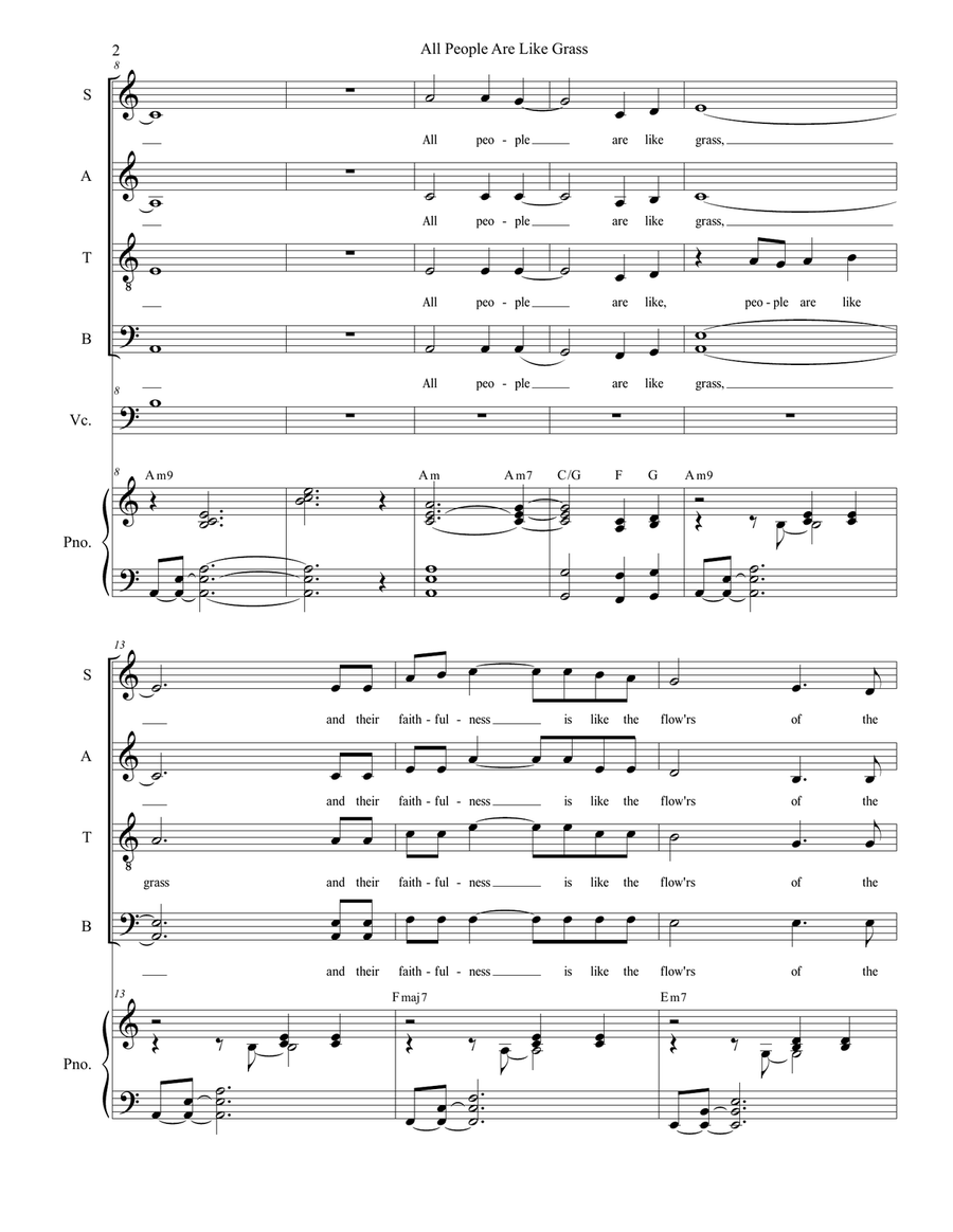All People Are Like Grass 4-Part scores gallery preview page 2