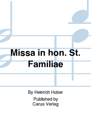 Book cover for Missa in hon. St. Familiae