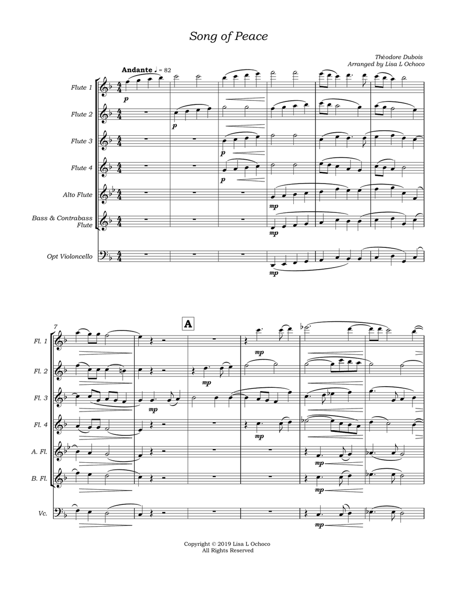 Song of Peace for Flute Choir Flute Choir scores gallery preview page 5