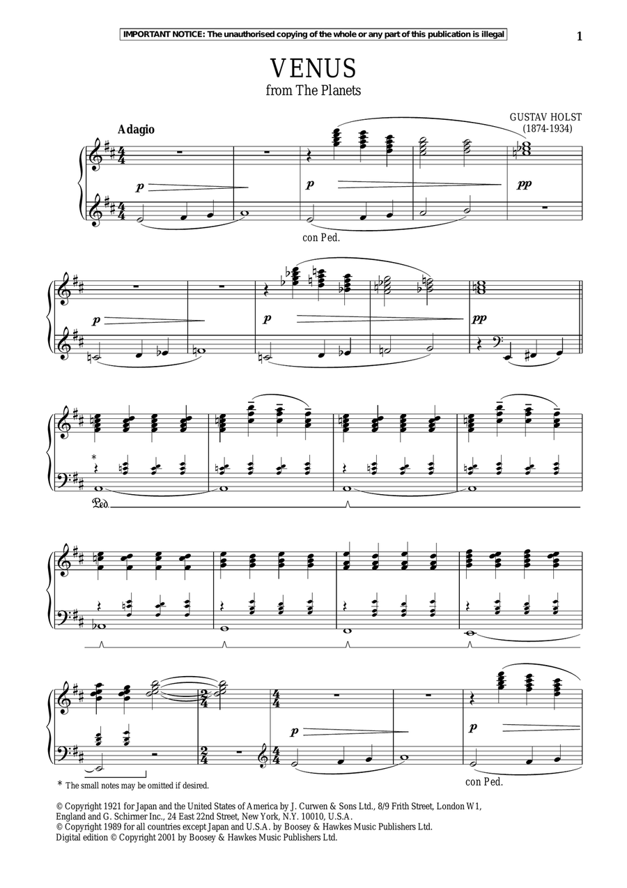 The Planets, Op. 32, Venus