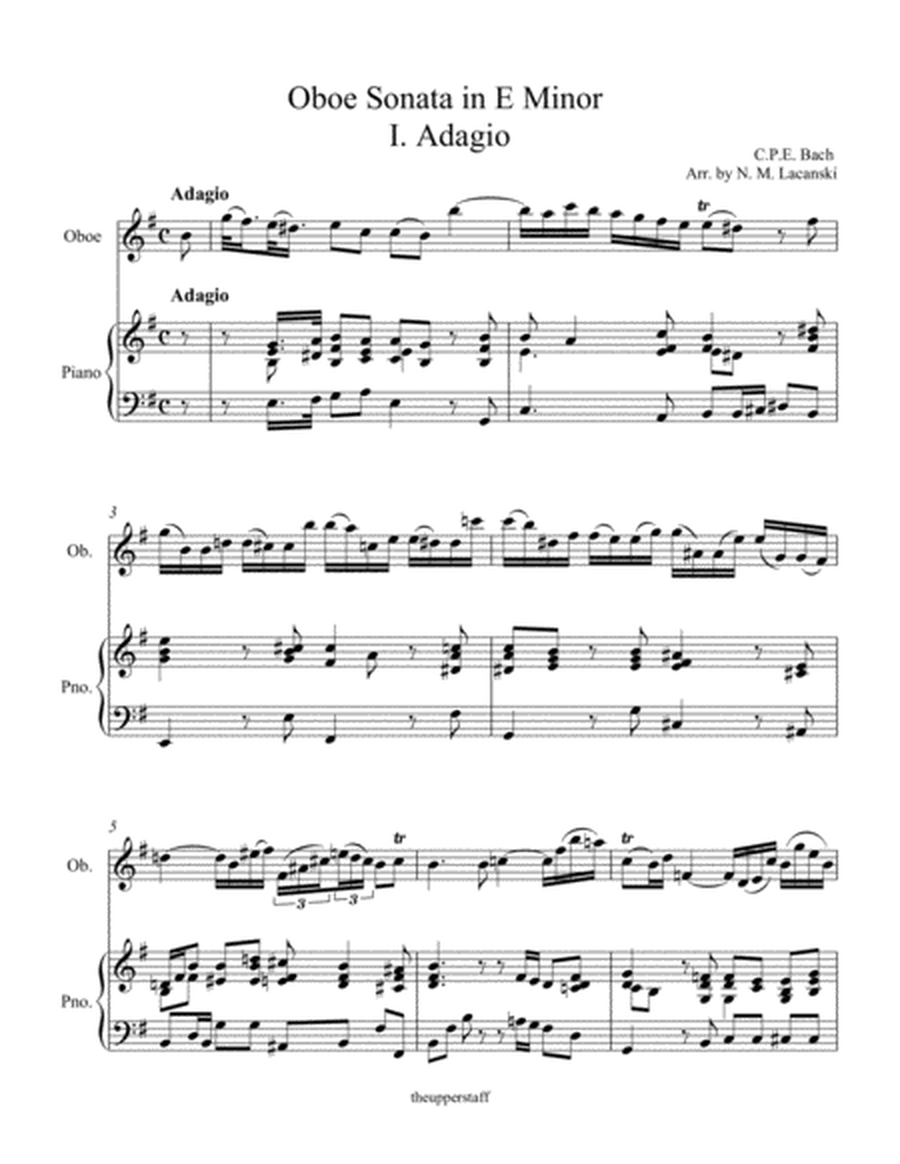 Oboe Sonata in E Minor I. Adagio