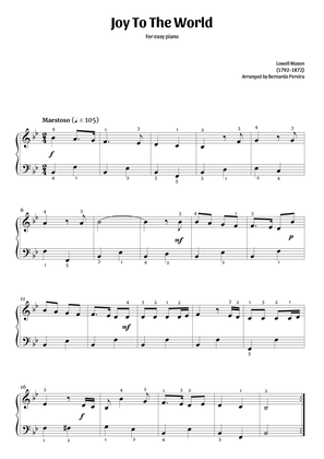 Joy to the World (easy piano – Bb major)