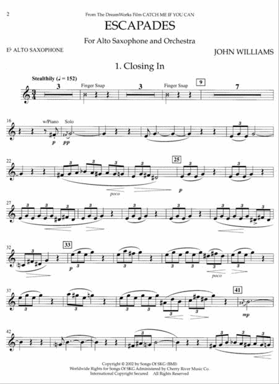 Escapades (from Catch Me If You Can) Alto Saxophone scores gallery preview page 2