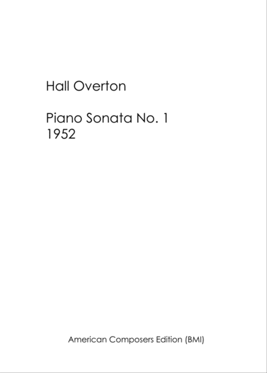 [Overton] Piano Sonata No. 1