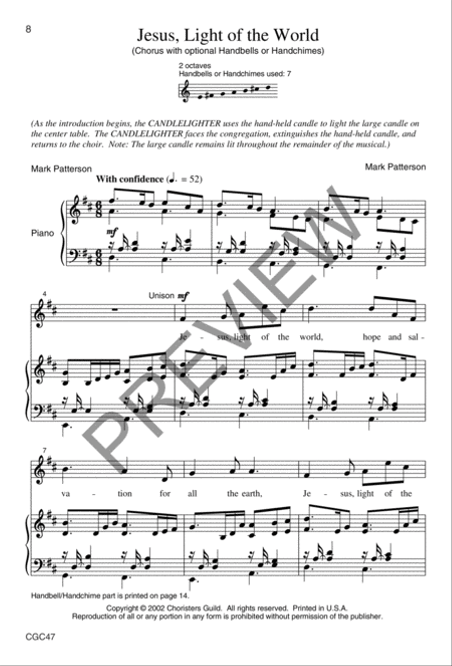 Light of the World (Full Score) Unison Choir scores gallery preview page 9