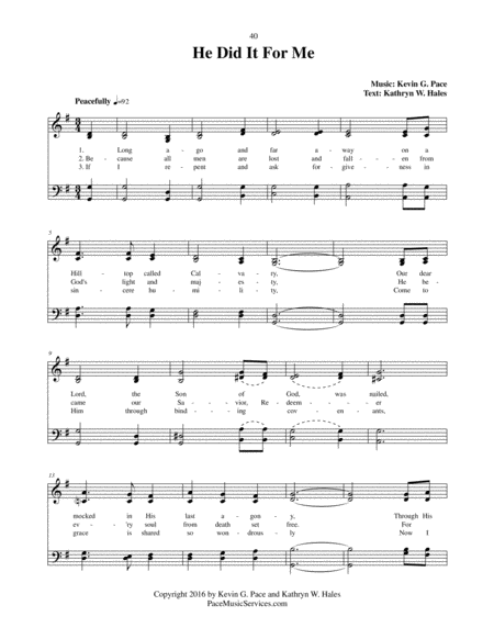 He Did It For Me - an original hymn image number null