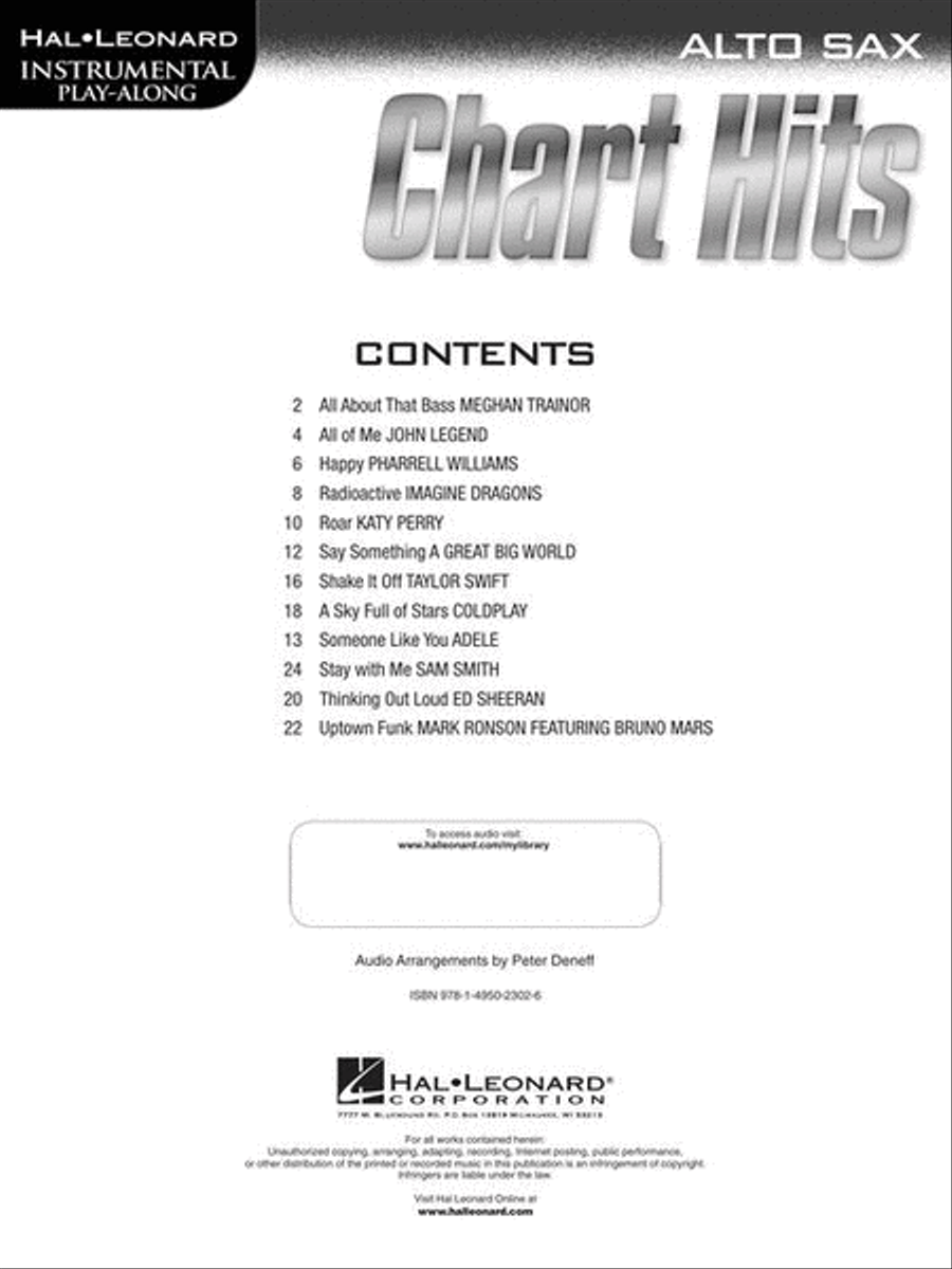 Chart Hits Alto Saxophone scores gallery preview page 3