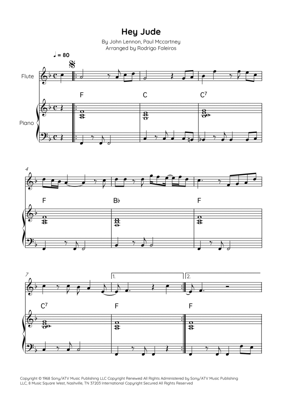 Hey Jude Chamber Music scores gallery preview page 1