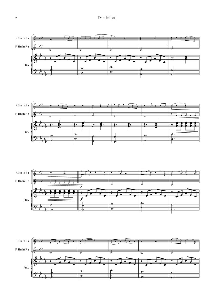 Dandelions Brass Duet scores gallery preview page 2