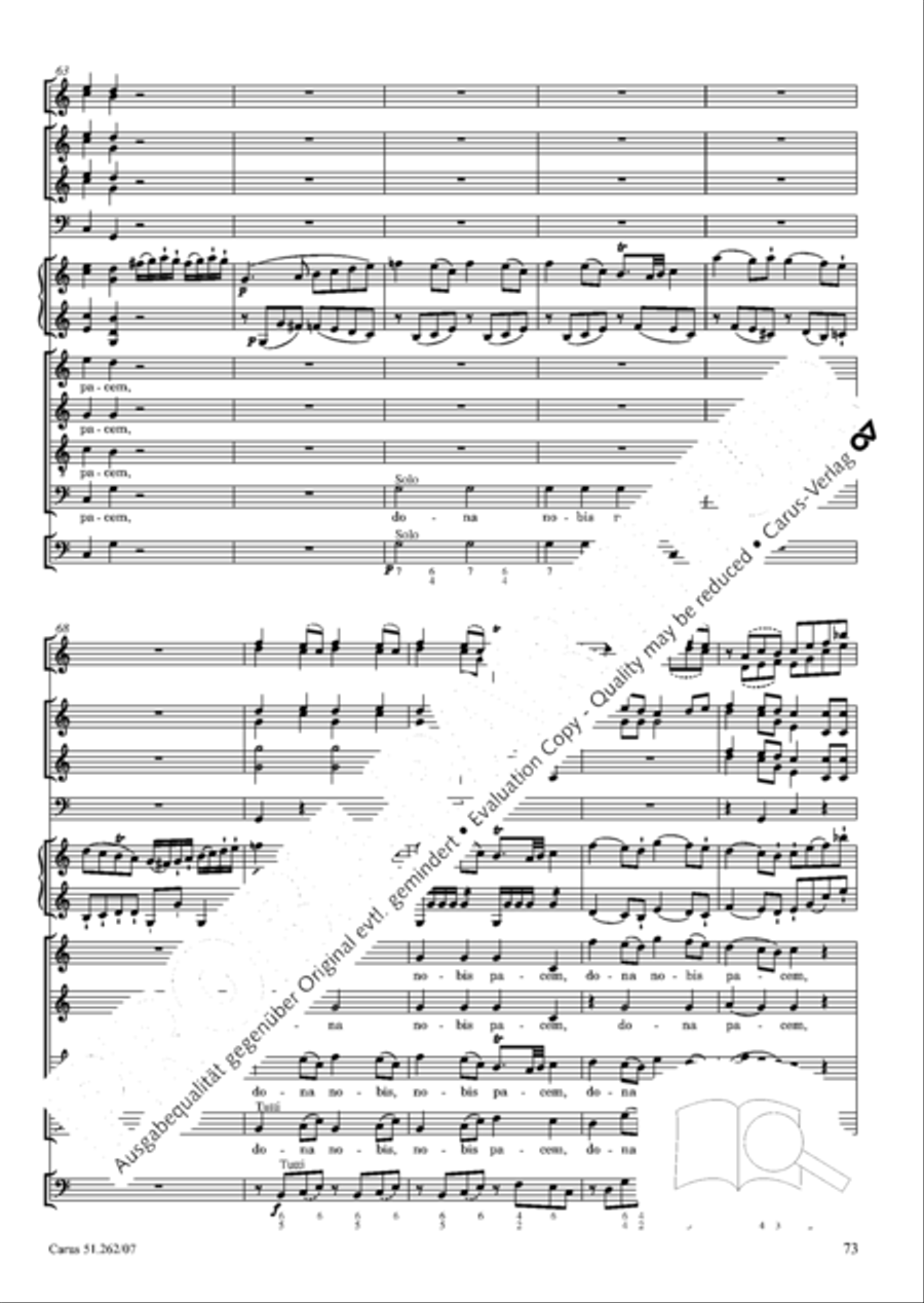 Missa longa in C major (Missa longa in C) 4-Part scores gallery preview page 74