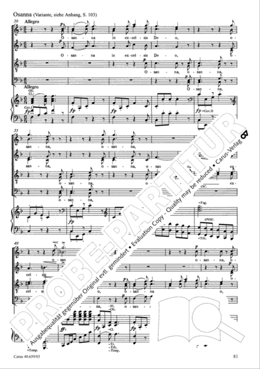 Mass in A flat major (Messe in As) 4-Part scores gallery preview page 82