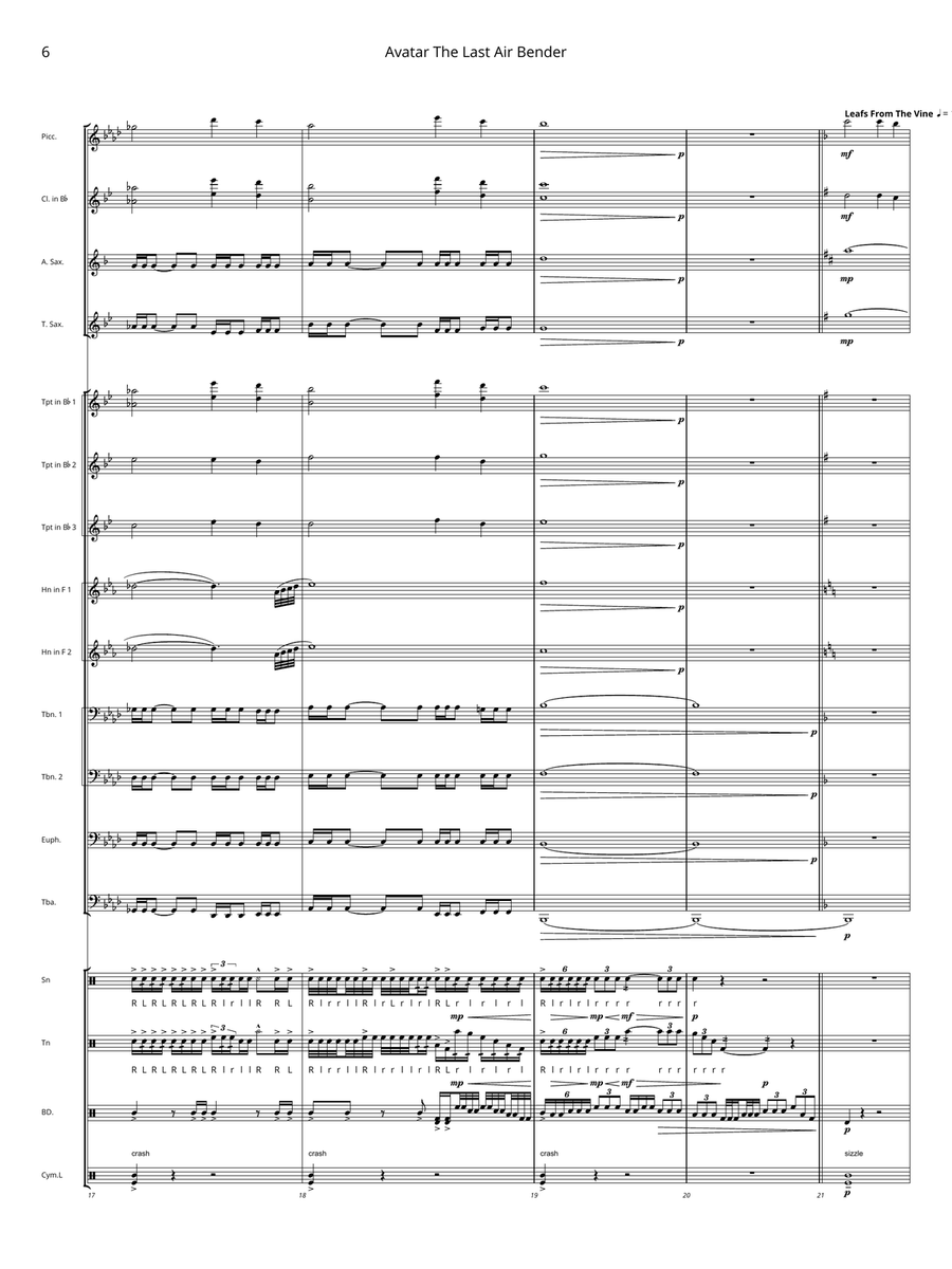 Avatar: The Last Airbender Marching Band scores gallery preview page 6