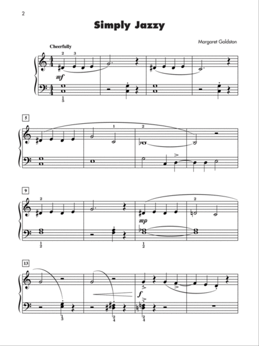 Simply Jazzy -- Boogie, Blues, Gospel, Jazz, Ragtime, and Rock, Book 1 Easy Piano scores gallery preview page 2